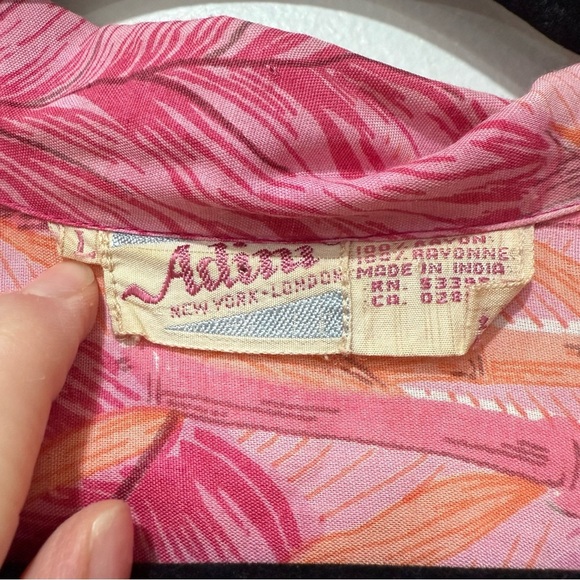 Adini feather print maxi vintage dress Large - Picture 7 of 8